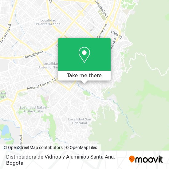 Distribuidora de Vidrios y Aluminios Santa Ana map