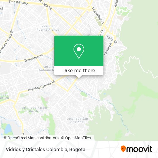 Vidrios y Cristales Colombia map