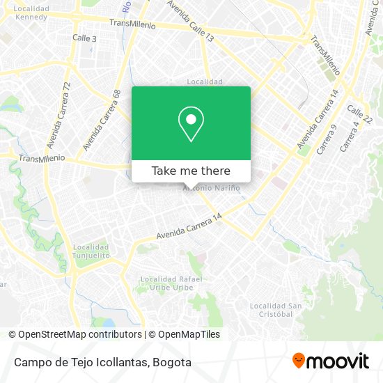 Campo de Tejo Icollantas map