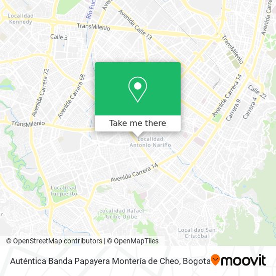 Mapa de Auténtica Banda Papayera Montería de Cheo