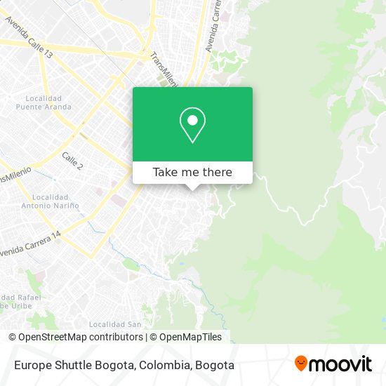 Europe Shuttle Bogota, Colombia map