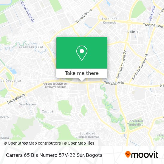 Carrera 65 Bis Numero 57V-22 Sur map