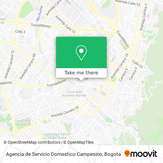 Mapa de Agencia de Servicio Domestico Campesino