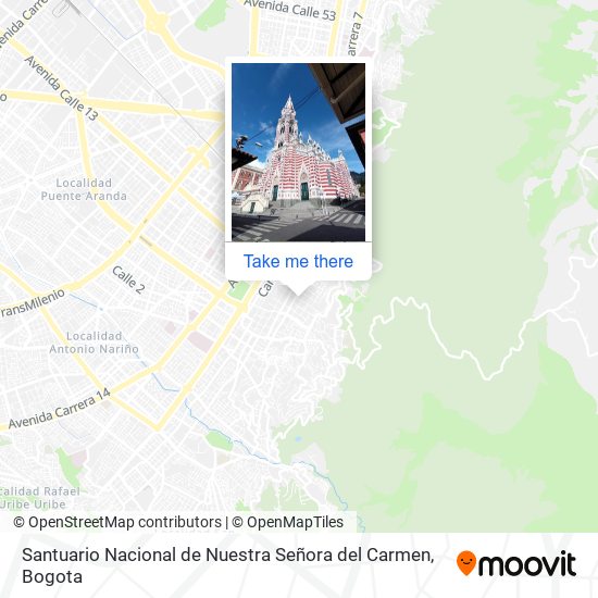 Santuario Nacional de Nuestra Señora del Carmen map