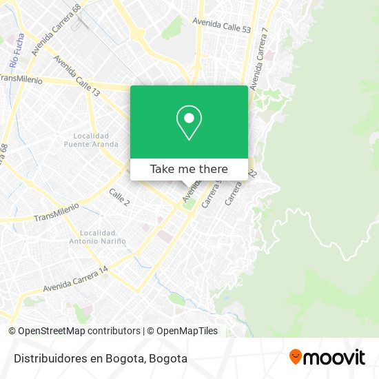 Mapa de Distribuidores en Bogota