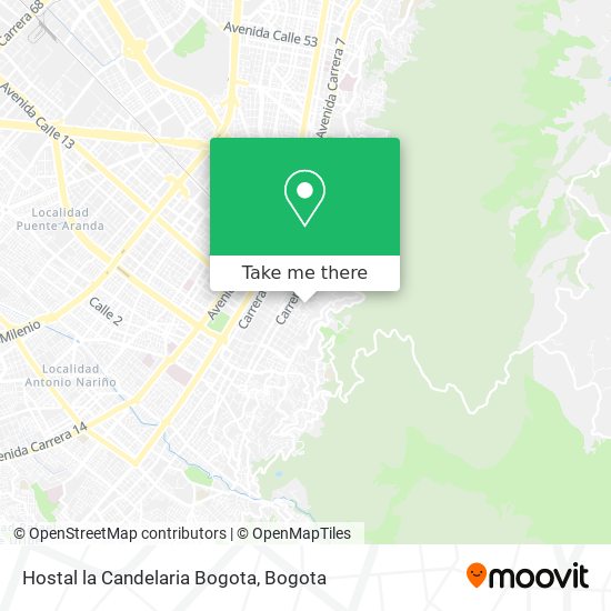 Hostal la Candelaria Bogota map