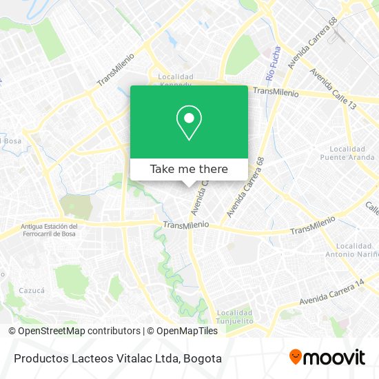 Mapa de Productos Lacteos Vitalac Ltda