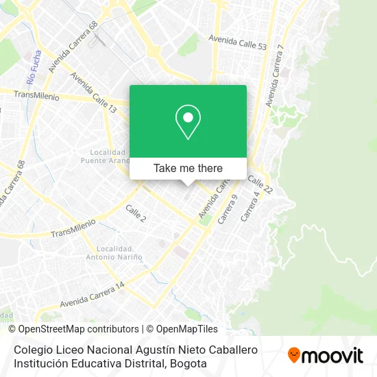 Mapa de Colegio Liceo Nacional Agustín Nieto Caballero Institución Educativa Distrital