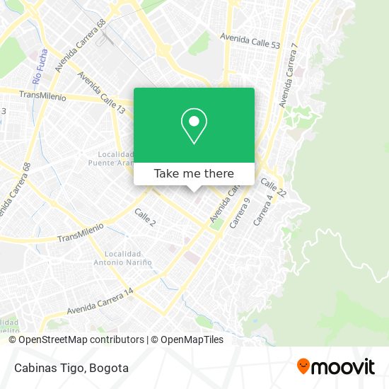 Cabinas Tigo map