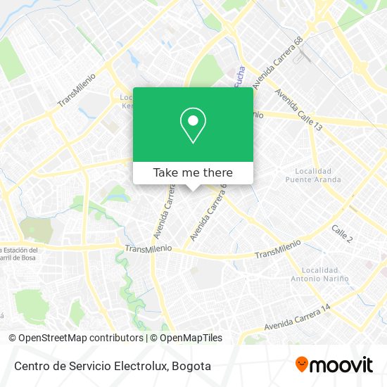 Mapa de Centro de Servicio Electrolux