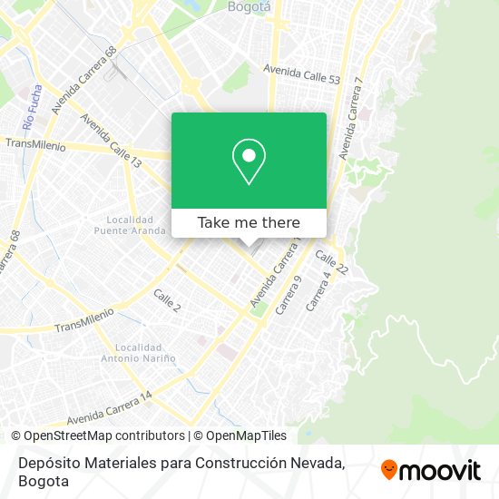 Mapa de Depósito Materiales para Construcción Nevada