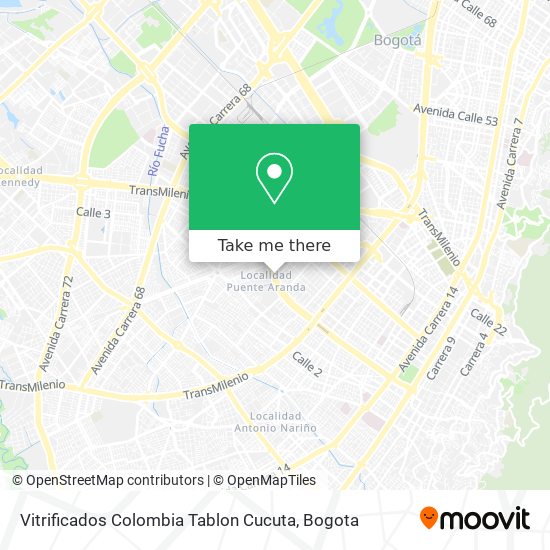Mapa de Vitrificados Colombia Tablon Cucuta