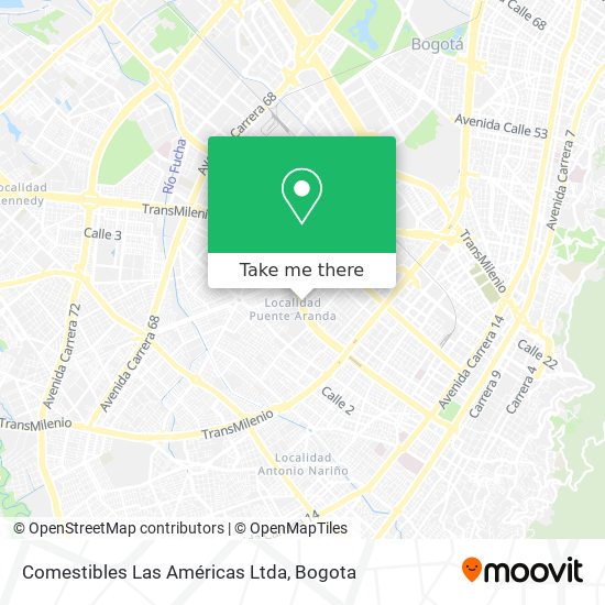 Mapa de Comestibles Las Américas Ltda