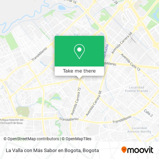 Mapa de La Valla con Más Sabor en Bogota