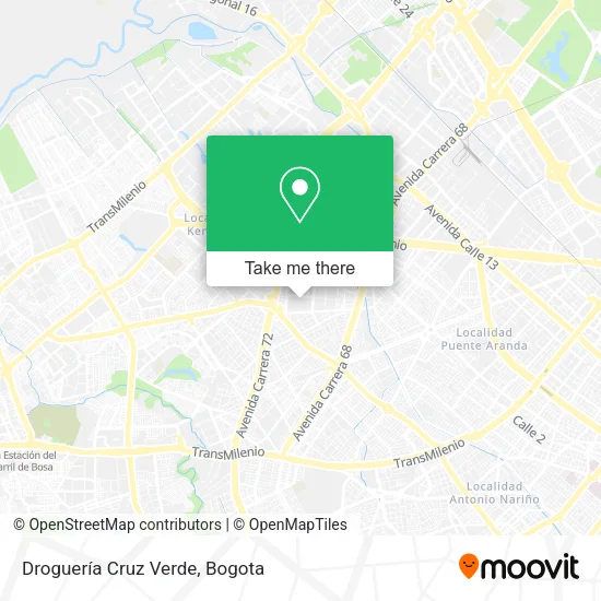 Droguería Cruz Verde map