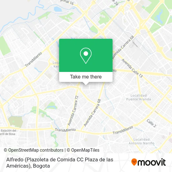 Mapa de Alfredo (Plazoleta de Comida CC Plaza de las Américas)
