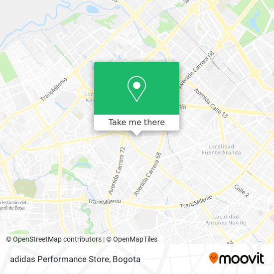 Mapa de adidas Performance Store