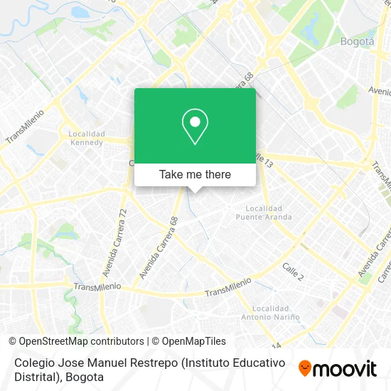 Mapa de Colegio Jose Manuel Restrepo (Instituto Educativo Distrital)