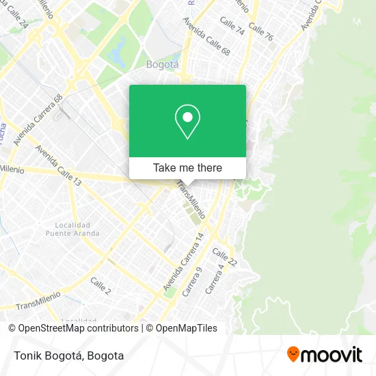 Mapa de Tonik Bogotá