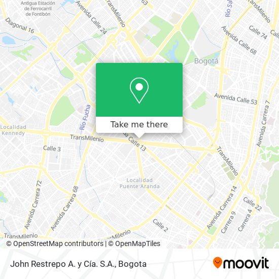 John Restrepo A. y Cía. S.A. map