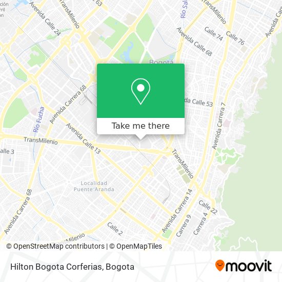 Hilton Bogota Corferias map