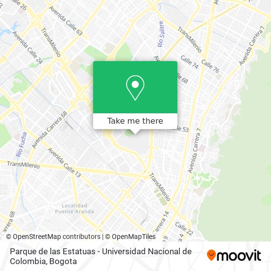 Parque de las Estatuas - Universidad Nacional de Colombia map