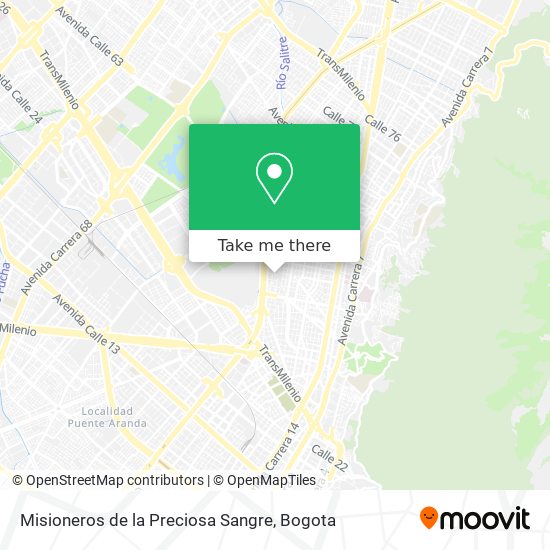 Mapa de Misioneros de la Preciosa Sangre