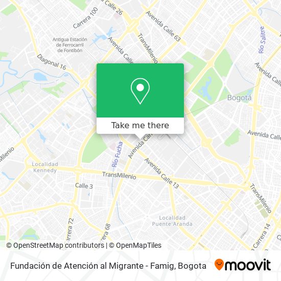 Mapa de Fundación de Atención al Migrante - Famig