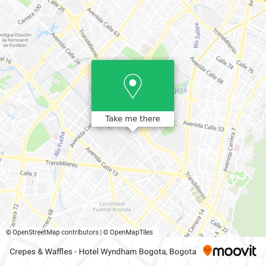 Crepes & Waffles - Hotel Wyndham Bogota map