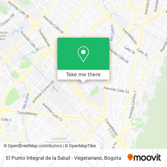 Mapa de El Punto Integral de la Salud - Vegetariano