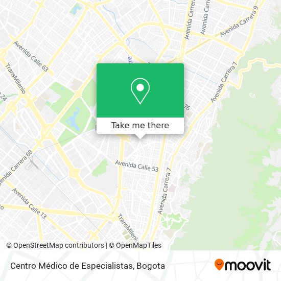 Mapa de Centro Médico de Especialistas