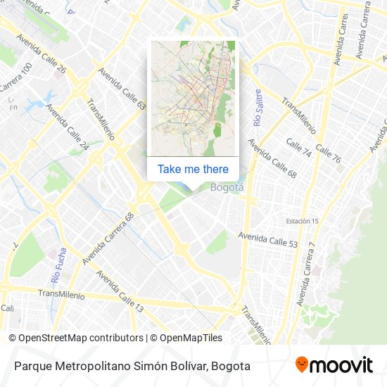 Mapa de Parque Metropolitano Simón Bolívar
