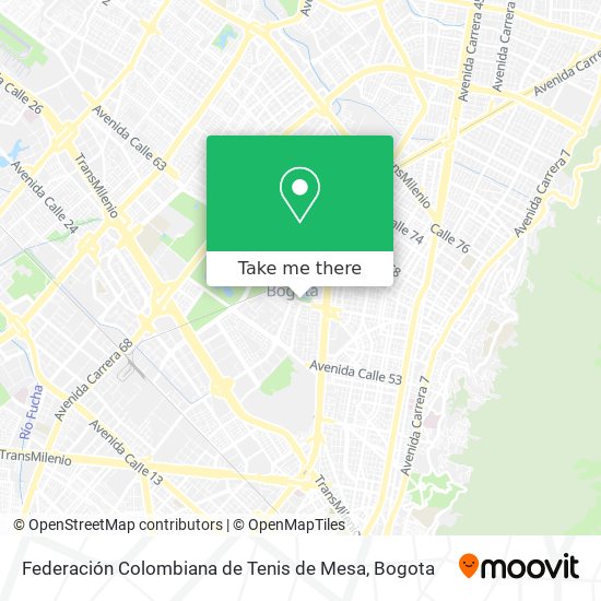 Federación Colombiana de Tenis de Mesa map
