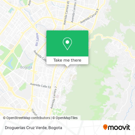 Mapa de Droguerías Cruz Verde