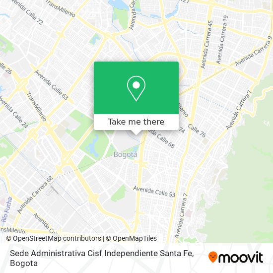Sede Administrativa Cisf Independiente Santa Fe map