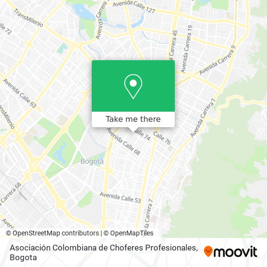Asociación Colombiana de Choferes Profesionales map