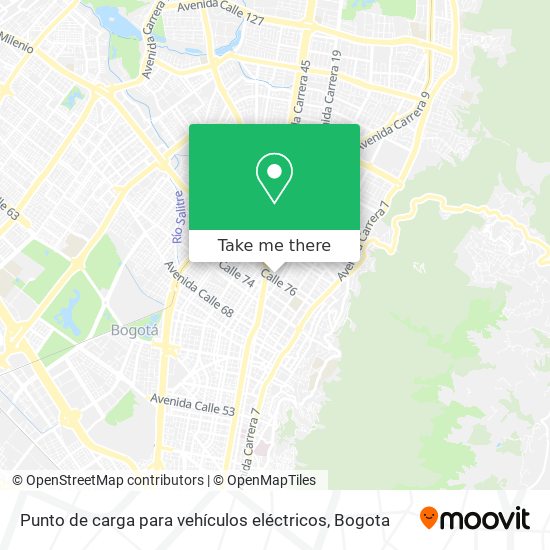 Punto de carga para vehículos eléctricos map