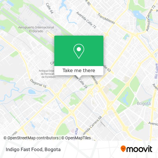 Indigo Fast Food map