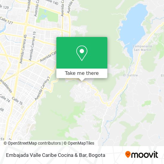 Mapa de Embajada Valle Caribe Cocina & Bar