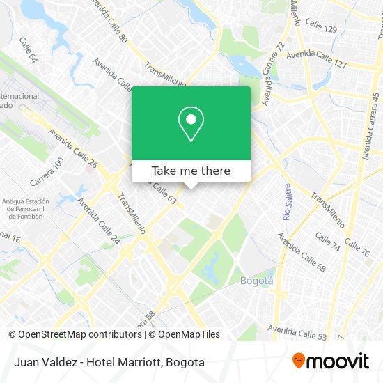 Juan Valdez - Hotel Marriott map