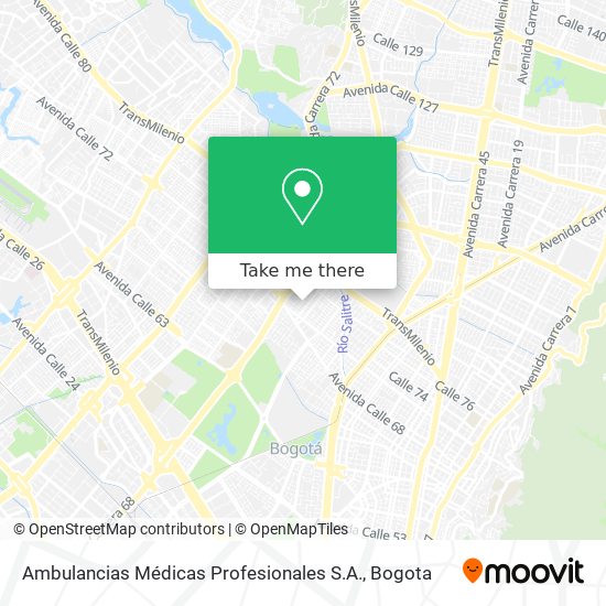 Ambulancias Médicas Profesionales S.A. map