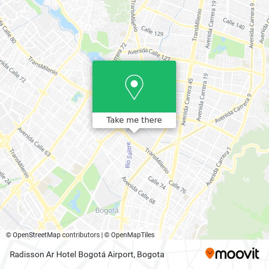Mapa de Radisson Ar Hotel Bogotá Airport