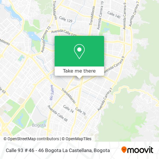 Calle 93 # 46 - 46 Bogota La Castellana map