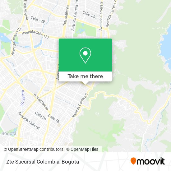 Mapa de Zte Sucursal Colombia