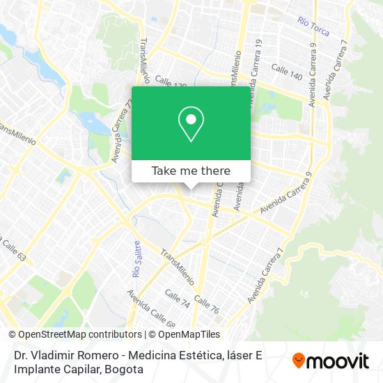 Mapa de Dr. Vladimir Romero - Medicina Estética, láser E Implante Capilar