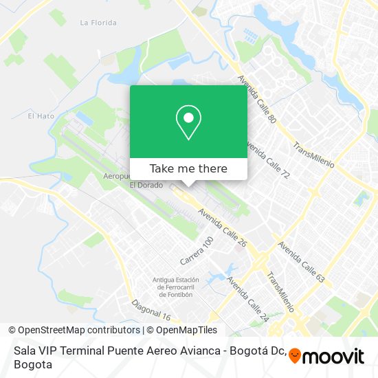 Mapa de Sala VIP Terminal Puente Aereo Avianca - Bogotá Dc