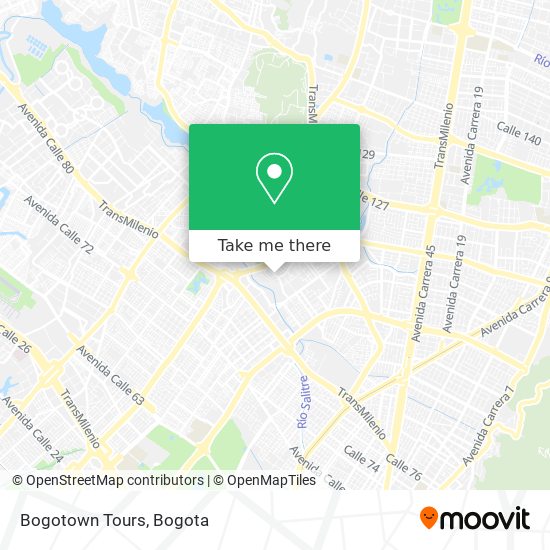 Bogotown Tours map