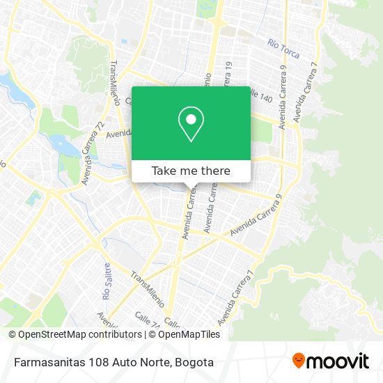 Mapa de Farmasanitas 108 Auto Norte