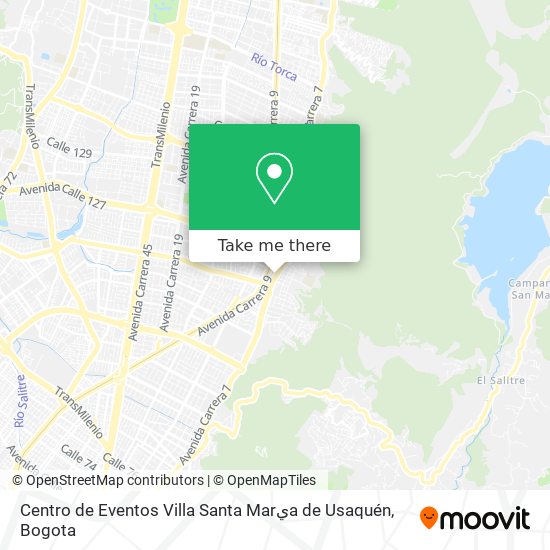 Mapa de Centro de Eventos Villa Santa Marيa de Usaquén