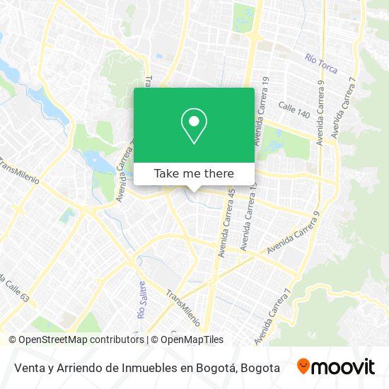 Venta y Arriendo de Inmuebles en Bogotá map